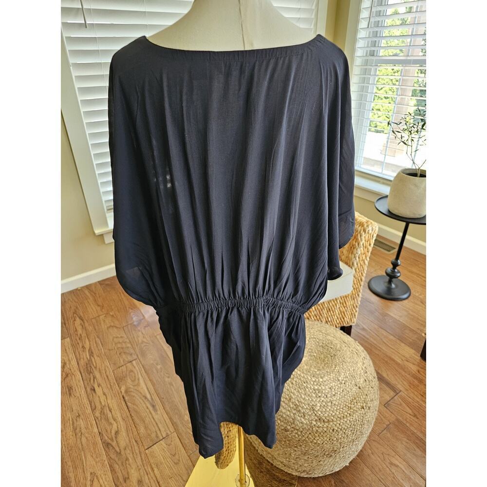 Lands' End Womens Swim Cover-Up Size XL Petite Black Beach Pool Resortwear - Picture 2 of 5